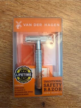 Van Der Hagen Chrome Safety Razor - Silver